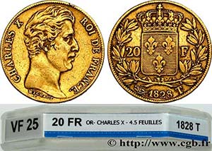 CHARLES X Type : 20 francs or Charles X  ... 