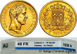 CHARLES X Type : 40 francs or Charles X, 2e ... 