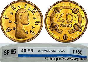 CENTRAL AFRICA Type : Épreuve de 40 Francs ... 
