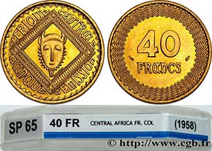 CENTRAL AFRICA Type : Épreuve de 40 Francs ... 