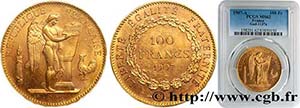 III REPUBLIC Type : 100 francs or Génie, ... 