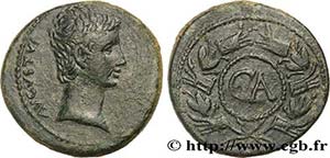 AUGUSTUS Type : As  Date : c. 25 AC.  Mint ... 