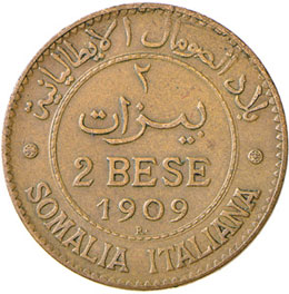 SAVOIA - Somalia  - 2 Bese 1909 ... 