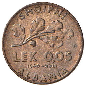 SAVOIA - Albania  - 0,05 Lek 1940 ... 