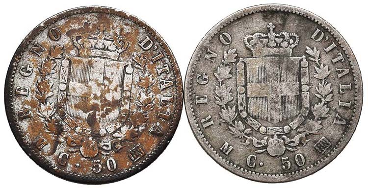 LOTTI - Savoia  50 centesimi 1863 ... 