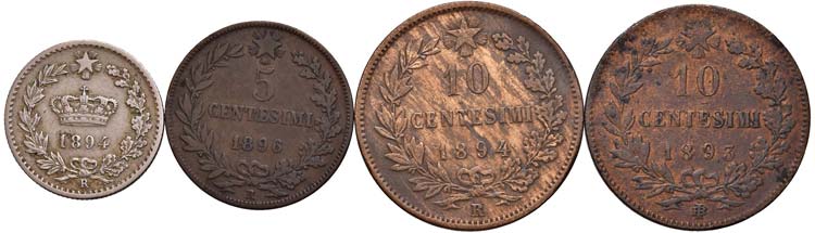 LOTTI - Savoia  20 centesimi 1894 ... 