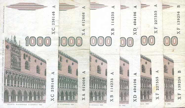 LOTTI - Cartamoneta-Italiana  1000 ... 