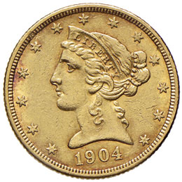 ESTERE - U.S.A.  - 5 Dollari 1904 ... 