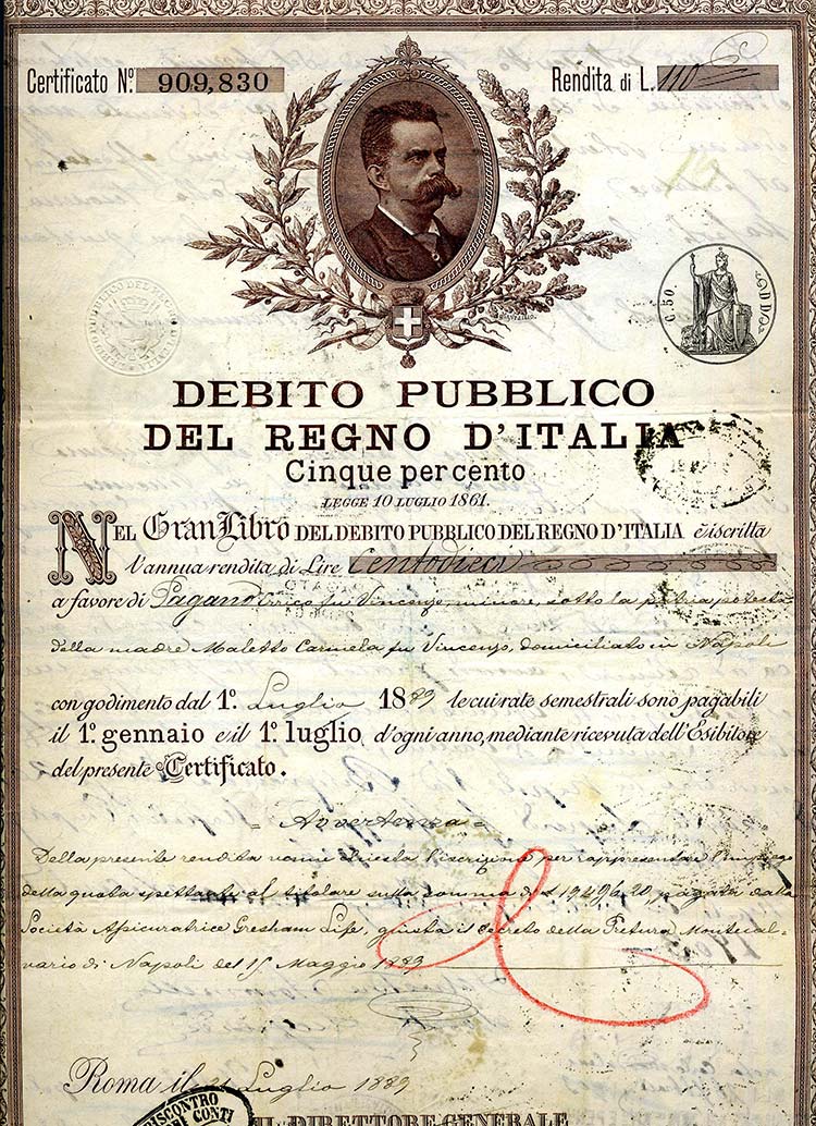 VARIE  Debito pubblico, Umberto I ... 