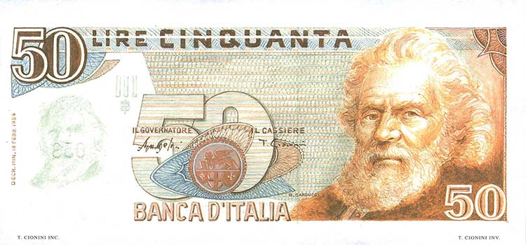VARIE  Banca dItalia, 50 lire ... 