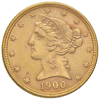 ESTERE - U.S.A.  - 5 Dollari 1900 ... 