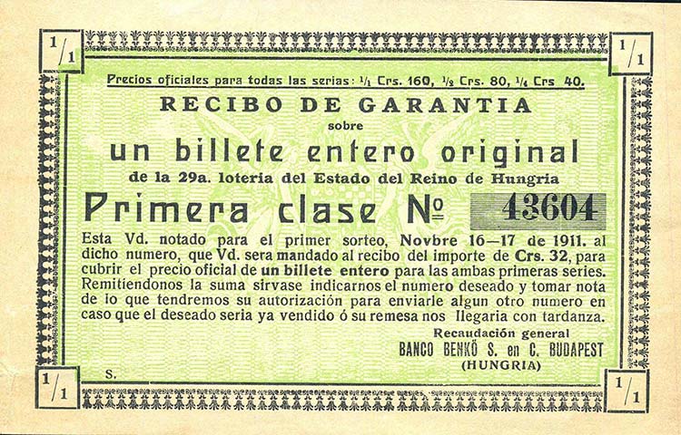 VARIE - Biglietti lotterie  1911 - ... 