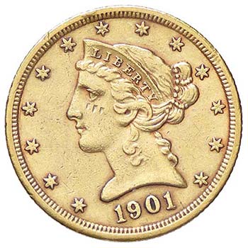 ESTERE - U.S.A.  - 5 Dollari 1901 ... 