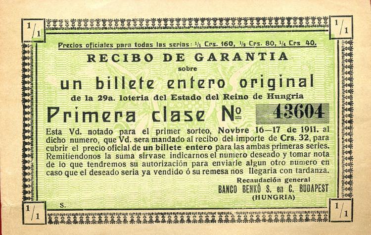 VARIE - Biglietti lotterie  1911 - ... 