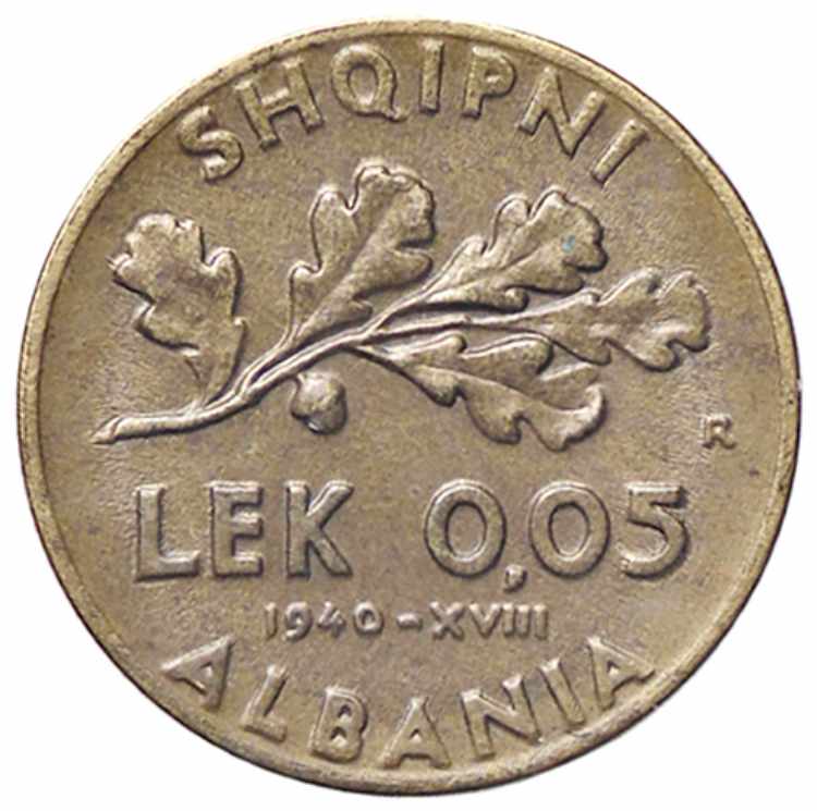 SAVOIA - Albania  - 0,05 Lek 1940 ... 