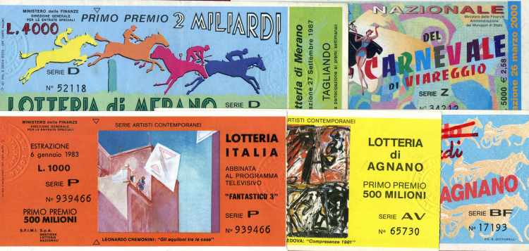 VARIE - Biglietti lotterie  Lotto ... 