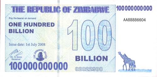 VARIE - Biglietti  Zimbabwe, 100 ... 
