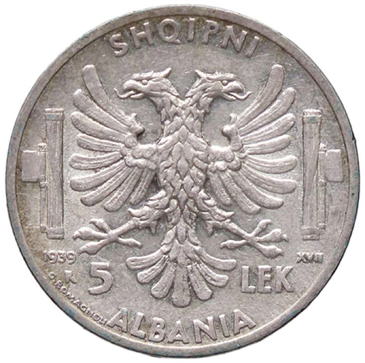 SAVOIA - Albania  - 5 Lek 1939 ... 