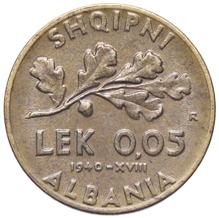 SAVOIA - Albania  - 0,05 Lek 1940 ... 