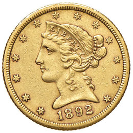 ESTERE - U.S.A.  - 5 Dollari 1892 ... 