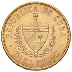 ESTERE - CUBA - Repubblica  - 10 Pesos 1916 ... 
