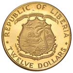 ESTERE - LIBERIA - Repubblica  - 12 Dollari ... 