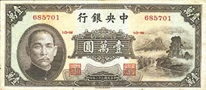 CARTAMONETA ESTERA - CINA  - 10.000 Yuan