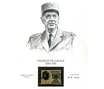 VARIE  Francobollo commemorativo De Gaulle ... 