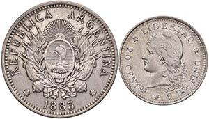 LOTTI - Estere  ARGENTINA - 50 centavos 1883 ... 
