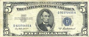 LOTTI - Cartamoneta-Estera  USA - 5 dollari ... 