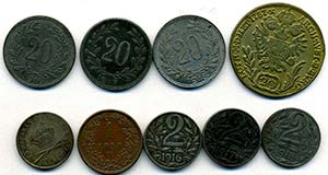 LOTTI - Estere  AUSTRIA - Lotto di 9 monete