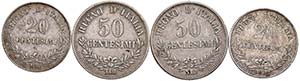 LOTTI - Savoia  50 centesimi 1863 T e 1867 ... 