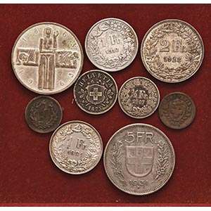 LOTTI - Estere  SVIZZERA - Lotto di 9 monete