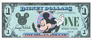 VARIE  Disney dollar 1988-1989-1990     ... 