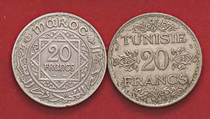LOTTI - Estere  MAROCCO - 20 franchi 1852 e ... 