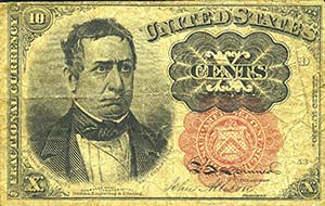 CARTAMONETA ESTERA - U.S.A.  - 10 Cents 1874