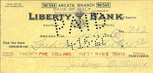 VARIE - Assegni  USA, liberty bank, da 59 ... 