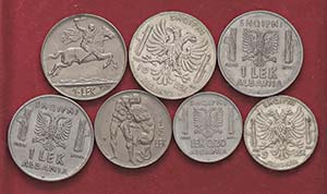 LOTTI - Estere  ALBANIA - Lotto di 7 monete