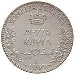 SAVOIA - Somalia  - Mezza Rupia 1910 Pag. ... 