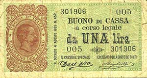 CARTAMONETA - BUONI DI CASSA - Umberto I ... 