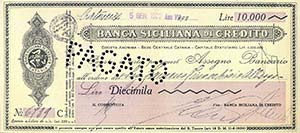VARIE - Assegni  Banco di Sicilia 1928, ... 