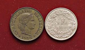 LOTTI - Estere  SVIZZERA - Lotto di 2 monete