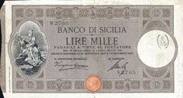 CARTAMONETA - SICILIA - Banco di Sicilia - ... 
