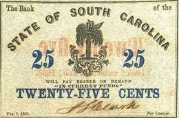 CARTAMONETA ESTERA - U.S.A.  - 25 Cents 1863 ... 