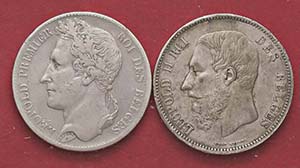 LOTTI - Estere  BELGIO - 5 franchi 1847 e ... 