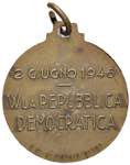 MEDAGLIE - REPUBBLICA  - Medaglia 1946   AE  ... 