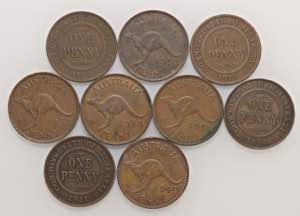 LOTTI - Estere  AUSTRALIA - Penny, 9 monete ... 