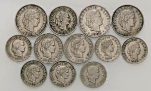 LOTTI - Estere  SVIZZERA - Lotto di 12 monete