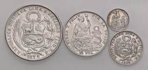 LOTTI - Estere  PERU - Lotto di 4 monete