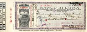VARIE - Assegni  Banco di Roma, da lire 120, ... 